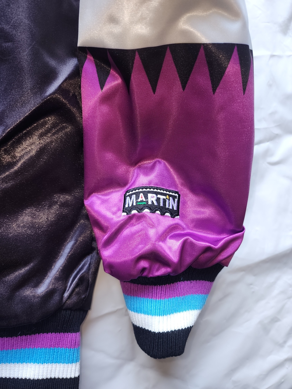 HEATHER CLASSICS MEN'S MARTIN DAMN GINA SATIN JACKET BLACK/PURPLE SIZE SMALL NWT - Picture 6 of 14